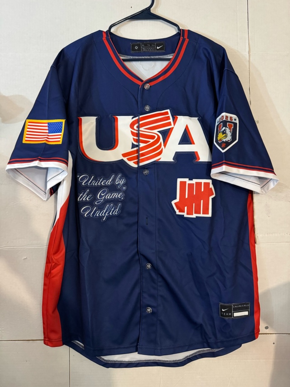 World Baseball Classic X Undefeated WBC Team USA STITCHED JERSEY Men’s Size XL
